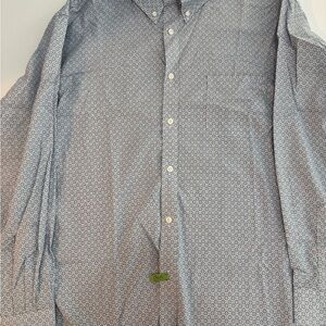 Roundtree & Yorke Pale Blue Geometric Print Button-Down Shirt